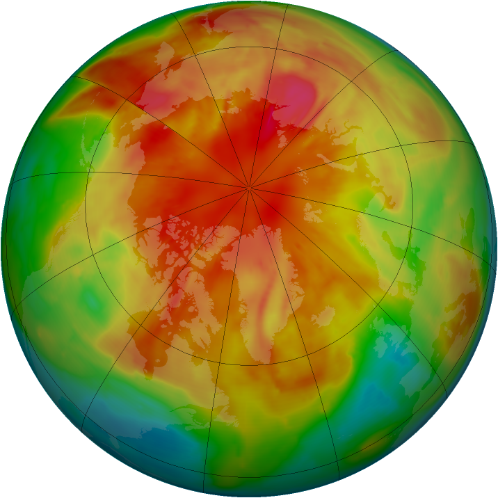 Arctic ozone map for 07 March 2009